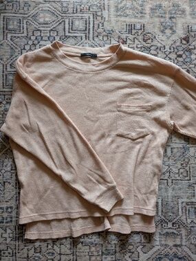 light pink women's waffle shirt